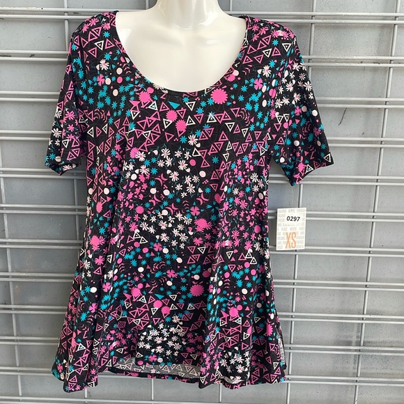 LulaRoe Geometric & Floral Perfect T Top-#0297 - Picture 6 of 12